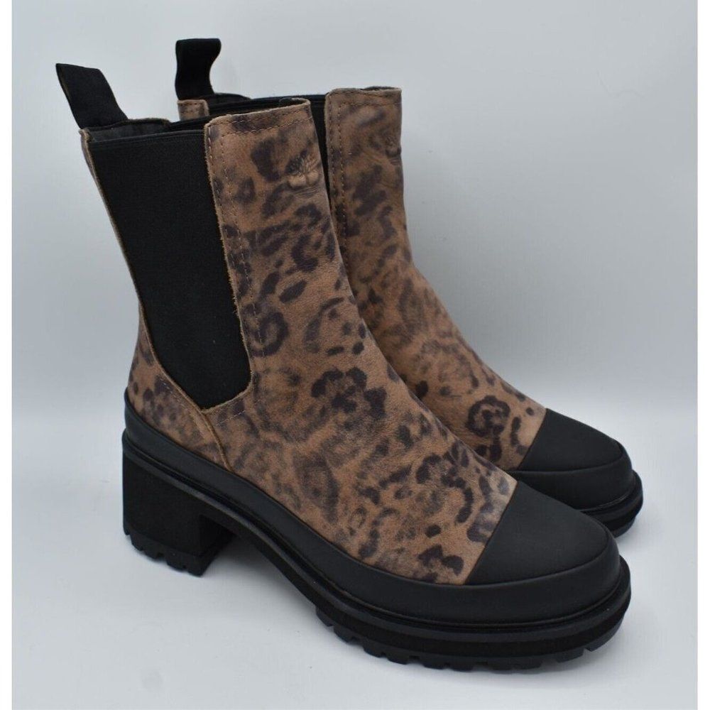 Timberland Womens Size 7 Kori Park 2.0 Brown Nubuck Leopard Print Chelsea Boots - Picture 3 of 12